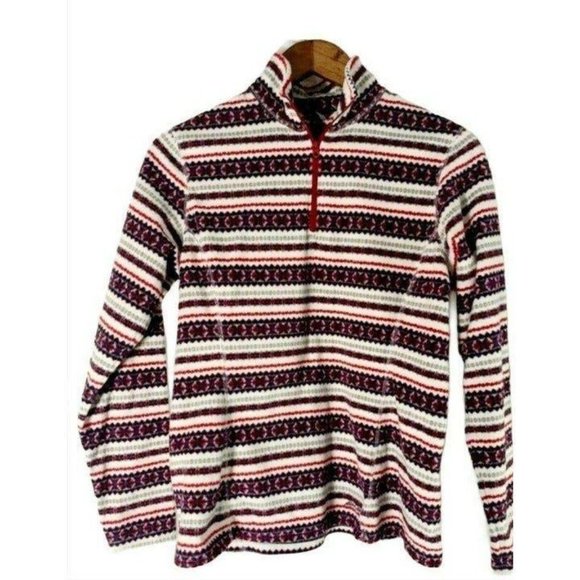 Eddie Bauer Fair Isle Red, White and Blue Sweater size Small - Picture 1 of 5